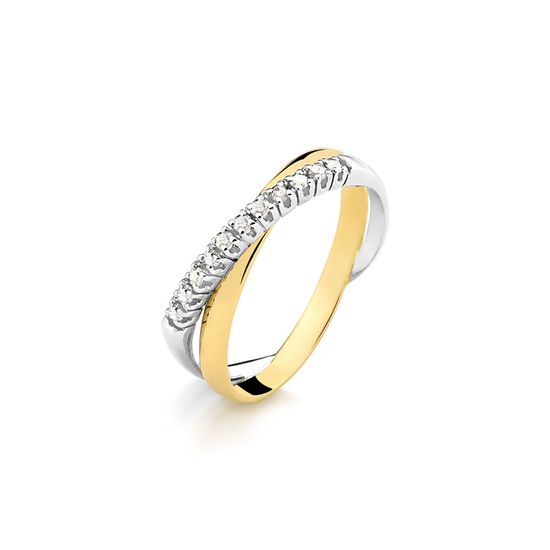 Anel-em-Ouro-Branco-e-Amarelo-entrelacado-com-11-Pts-de-Diamantes
