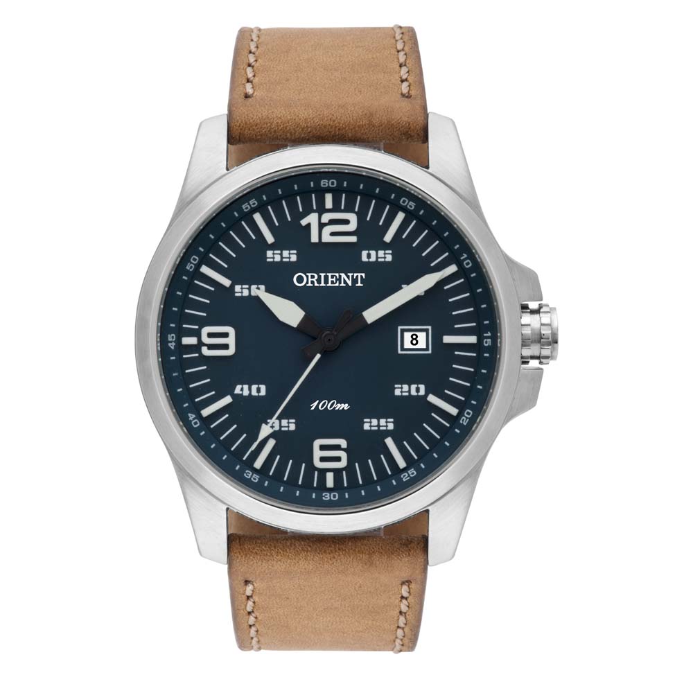 Relogio orient masculino pulseira de couro marrom Clearance