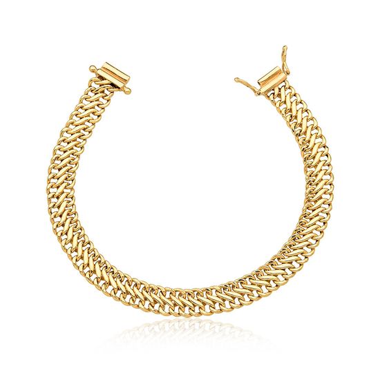 pulseira feminina com elos redondos em ouro 18k