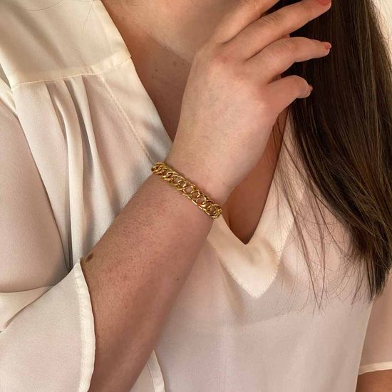 pulseira unissex polida em ouro PC77 1.5
