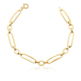 pulseira feminina retangular 1 por 1 ouro 18k pc251