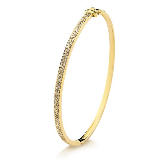 Bracelete Ouro 18k com Diamantes Feminino B870.0U Fluiarte Joias