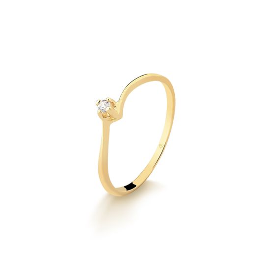 anel solitario feminino em ouro amarelo A534
