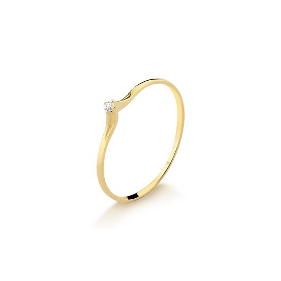 anel solitario feminino em ouro amarelo A618