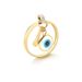 anel feminino com pingente de figa e olho grego em ouro 18k