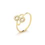 anel feminino com zirconias em ouro 18k