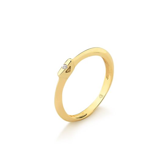 anel feminino com zircoonia em ouro 18k