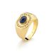 anel feminino com pedra laspis lazuli em ouro 18k