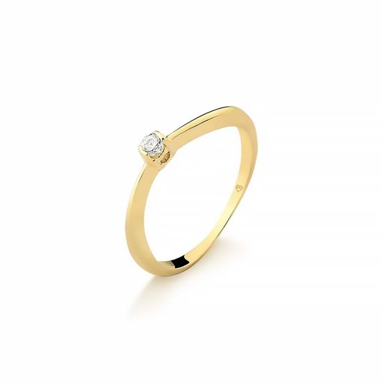 anel solitario com diamante em ouro 18k