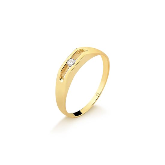 anel solitario com diamante em ouro 18k