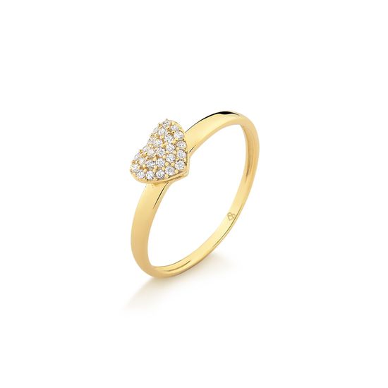 anel feminino chuveiro coracao com diamantes em ouro 18k