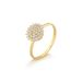 anel feminino chuveiro redondo com diamantes em ouro 18k