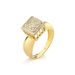anel feminino chuveiro quadrado com brilhantes em ouro 18k