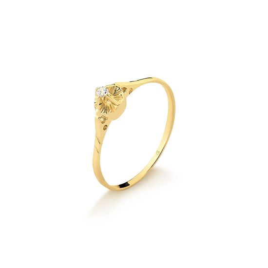 anel solitário com diamante em ouro 18k A364