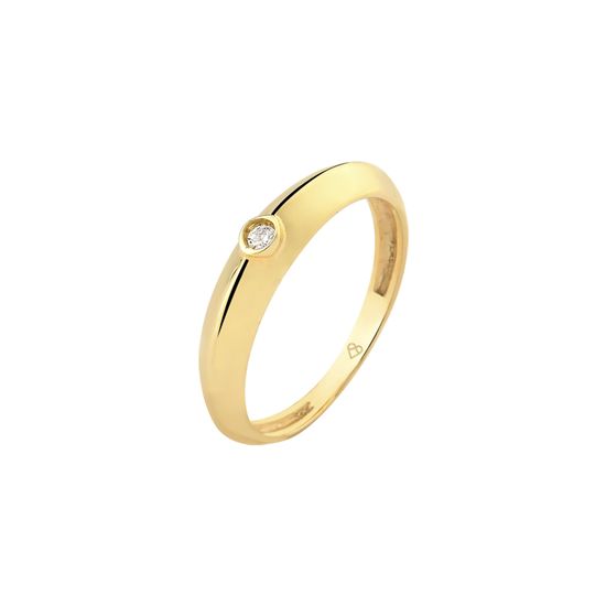 anel feminino com brilhante em ouro 18k