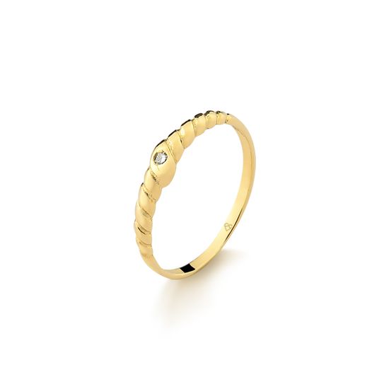anel feminino com zircônia em ouro 18k A623