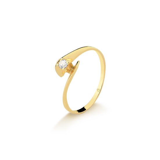 anel solitário com diamante em ouro 18k A631