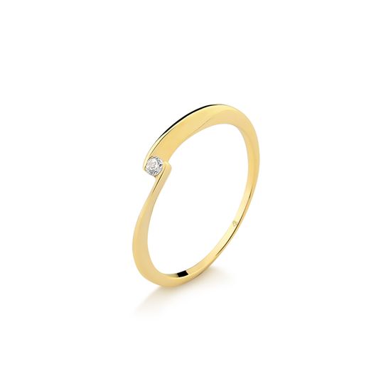 anel solitário com diamante em ouro 750 a711