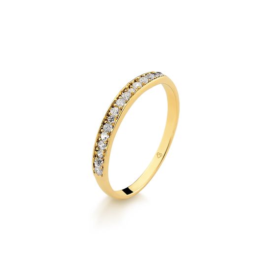 anel feminino com 24 pontos de diamantes em ouro 18k