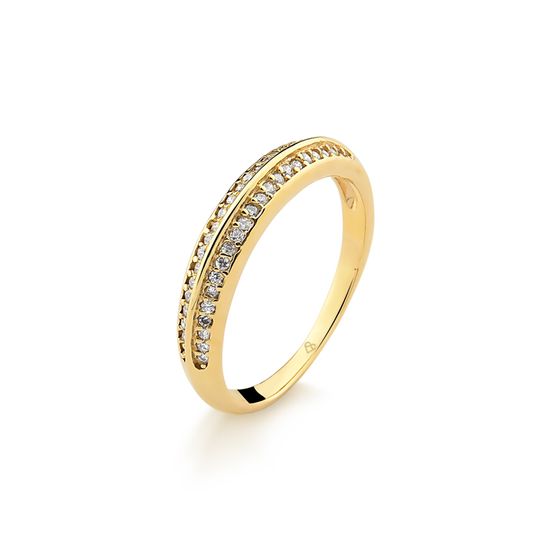 anel feminino com 23 pontos de diamante em ouro 18k