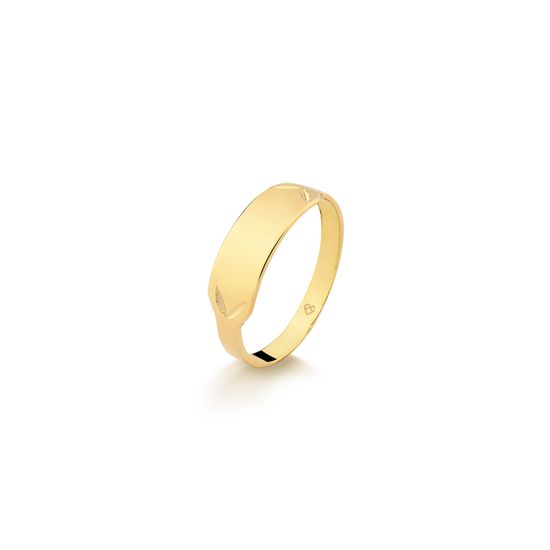 anel infantil de chapa personalizável em ouro 18k