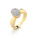 anel feminino chuveiro oval com 30 pontos de diamante em ouro 18k
