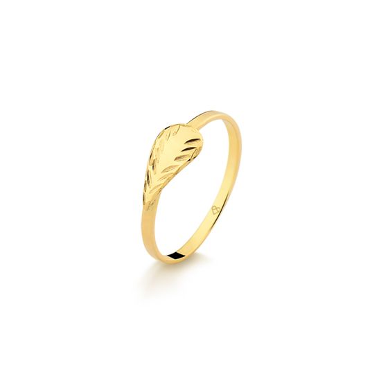 anel infantil em formato de gota ouro 750