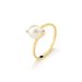 anel solitário feminino em ouro 18k com pérola e diamantes