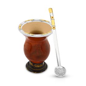 Kit Cuia e Bomba de Chimarrão 011E-22E Fluiarte Joias