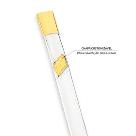 bomba chimarrão prata e ouro 12B iniciais gravadas