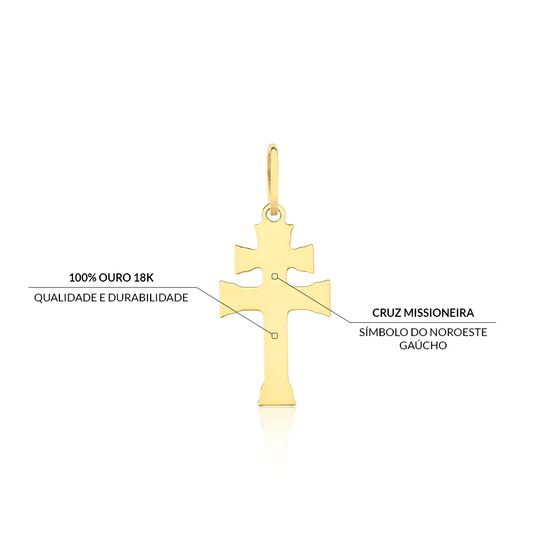 Pingente Crucifixo em Ouro 18K Fluiarte Joias