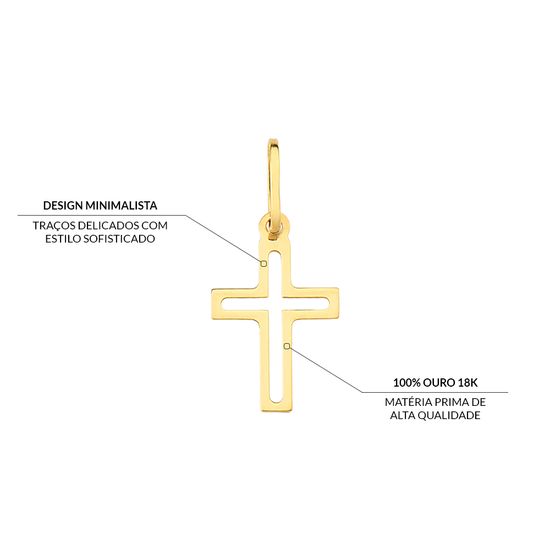 Pingente de Cruz em Ouro 18K CNP001 Fluiarte Joias fluiartejoias