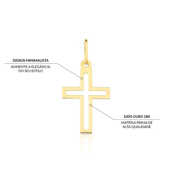 Crucifixo de Ouro 18K para Corrente