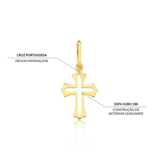 Pingente Crucifixo da Ordem em Ouro 18k