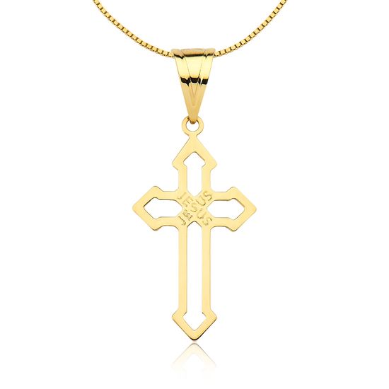 Pingente Cruz da Paixão em Ouro 18k CNP023 Fluiarte