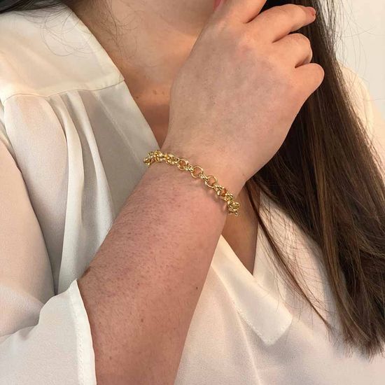 pulseira portuguesa feminina em ouro 10k PC155