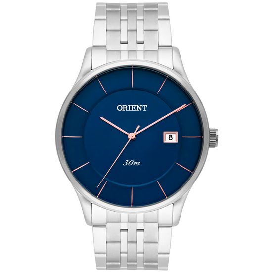 Relógio Masculino Orient Minimalista Fundo Azul