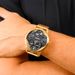 Relógio Big Case Dourado Orient Masculino Pulseira De Couro