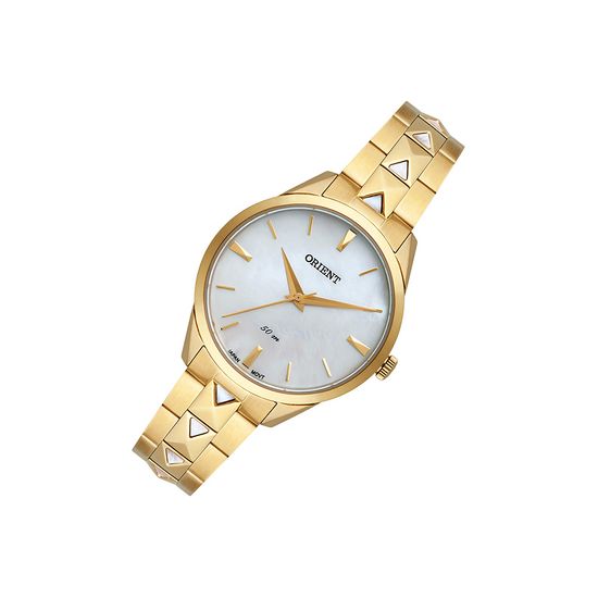 Relógio Feminino Eternal Dourado Orient Mostrador Branco