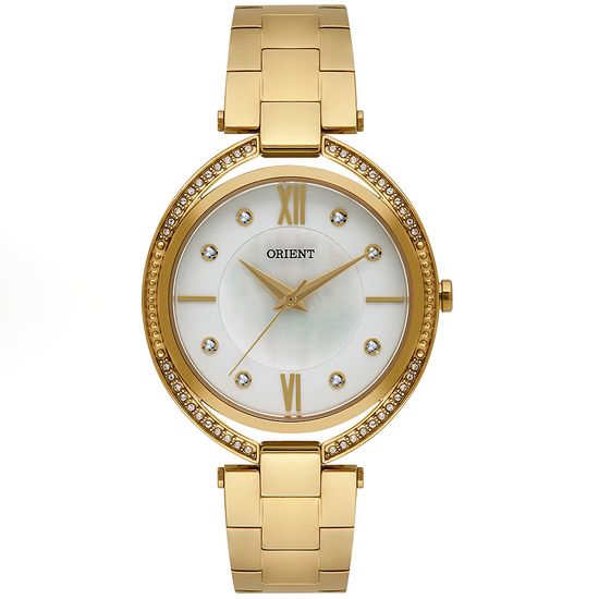 Relógio Orient Unique Dourado Feminino Mostrador Branco