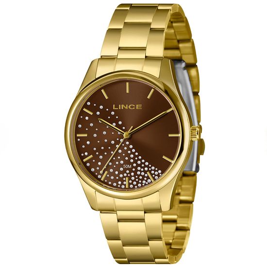 relógio Feminino Dourado de Pulso Relógio de Mulher Dourado Brilho