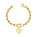 pulseira feminina cordão em ouro 18k com berloque de coração