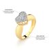 anel pavê 30 pts de diamante e ouro 18k modelo coração