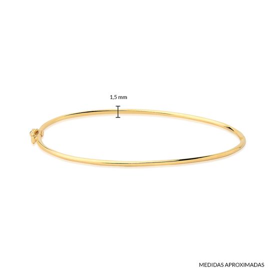 bracelete cano slim em ouro 18k com fecho