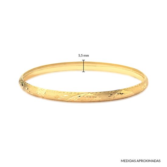 bracelete inteiriço em ouro 18k com 5,5 mm