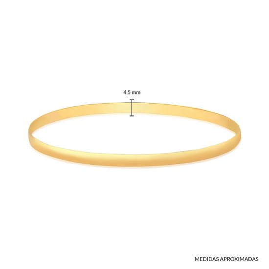 bracelete redondo liso em ouro 18k para mulheres
