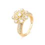 anel floreado em ouro 18k e diamantes