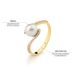 anel de pérola com aro delicado em ouro 18k e diamantes