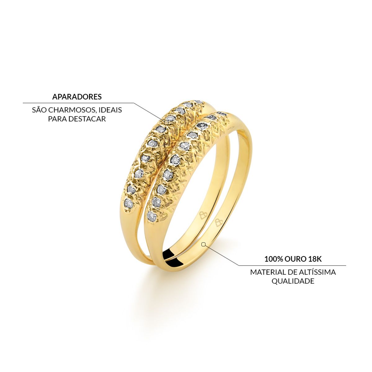 Aparador de Aliança em ouro 18k, com 22 diamantes e largura de 2mm - Golden  & Co - A Sua Loja de Alianças e Joias Personalizadas