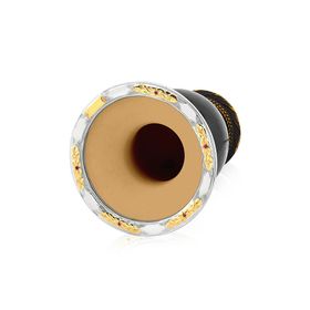 cuia de chimarrão com bocal em prata e ouro